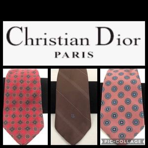 Vtg CHRISTIAN Dior Men Silk Neck Tie Bundle